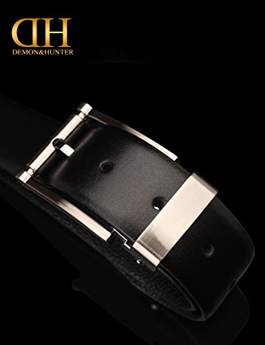 Demon&Hunter Pbl Series Luxury Men's Prong Buckle Black Belt Sp01705(110Cm) #TOP13