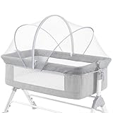 Orzbow Bassinet Cover for Cats - Breathable Mosquito Net Cover for Cradles/Travel Cribs/Mini Cribs, Baby Mosquito Net to Keep Pets Out, Baby Bassinet Accessories, Two-Way Self-Locking Zippers, White