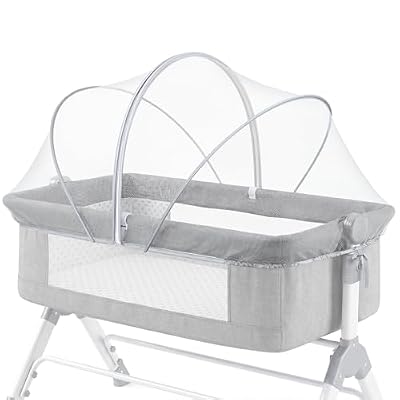 Orzbow Bassinet Cover for Cats - Breathable Mosquito Net Cover for Cradles/Travel Cribs/Mini Cribs, Baby Mosquito Net to Keep Pets Out, Baby Bassinet Accessories, Two-Way Self-Locking Zippers, White