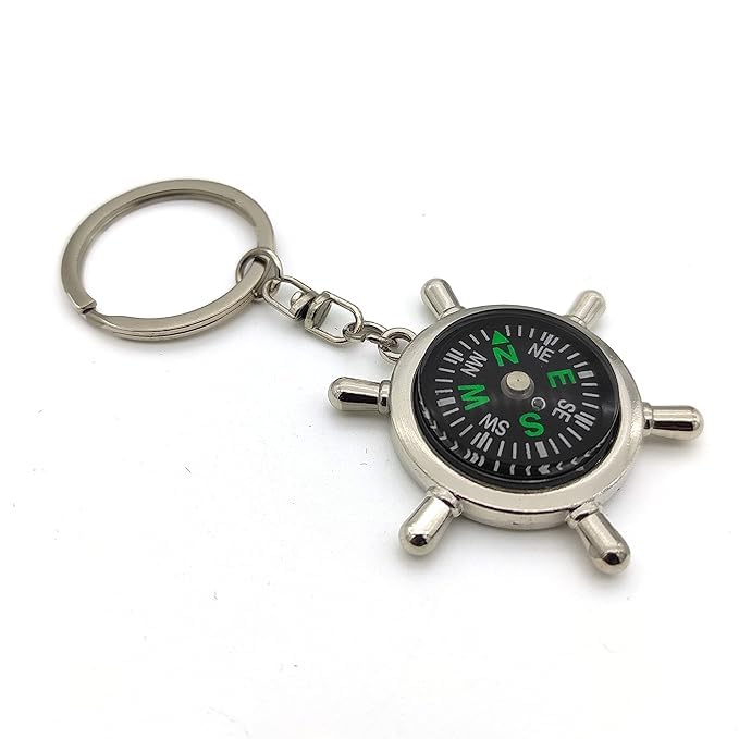 TUPERMAR Compass Keychain Premium Stainless Steel Anchor Wheel Design Compass Keychain for Gifting with Key Ring Anti-Rust for Keychain Lover Metal Anchor Design with Compass Car Keychain(1)-picture-21