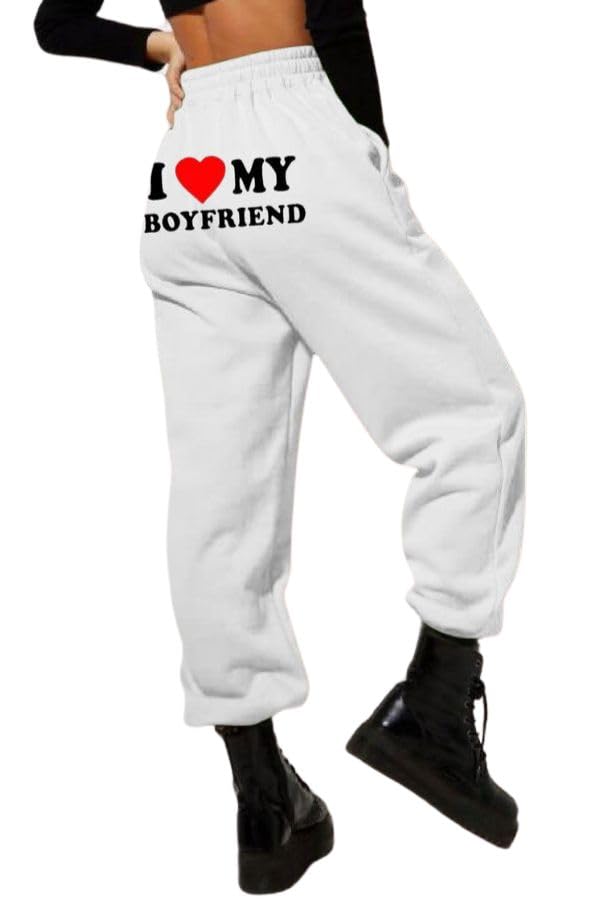 WoW Garments I Love My Boyfriend Sweatpants (Black S)