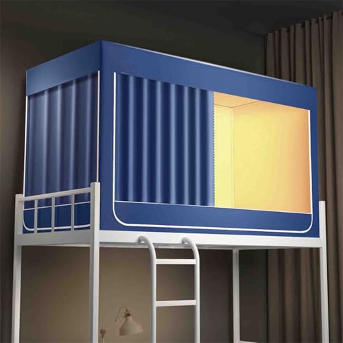 JUSHZ Mosquitera Cama Mosquito Net Mosquitero Malla Corredera Cortina De Cama Opaca Dormitorio De Estudiantes Litera Superior Litera Inferior (90x190x90cm,Cyan)