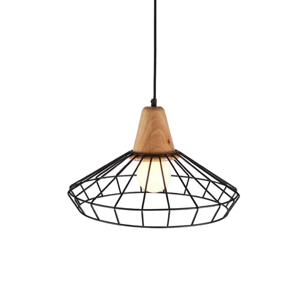 Suspension industrielle noire vintage luminaire suspendu géométrique 40cm