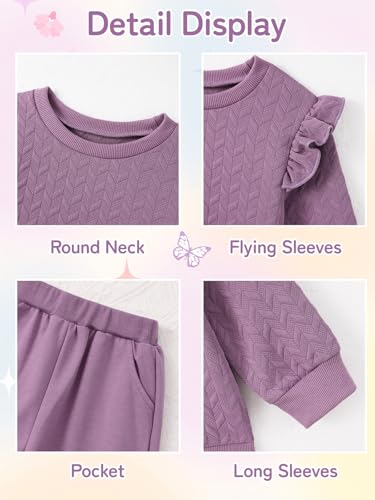 Toddler Girls Outfits Fall Winter Clothes Long Sleeve Ruffle Sweatshirt Pants Set Girl Sweatsuit 2 3 4 5 6 Year4