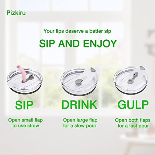 Pizkiru 20 Oz Vacuum Insulated Coffee Cup With Ceramic Coating Inside,No Metallic Taste,Leak Proof,Stainless Steel Thermal Mug, Travel Coffee Tumbler With Handle, Lid And Straw,Dishwasher Safe, #TOP4