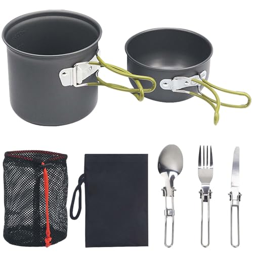 Behogan Camping Kochgeschirr Set, Faltbare Camping Topf Outdoor mit...