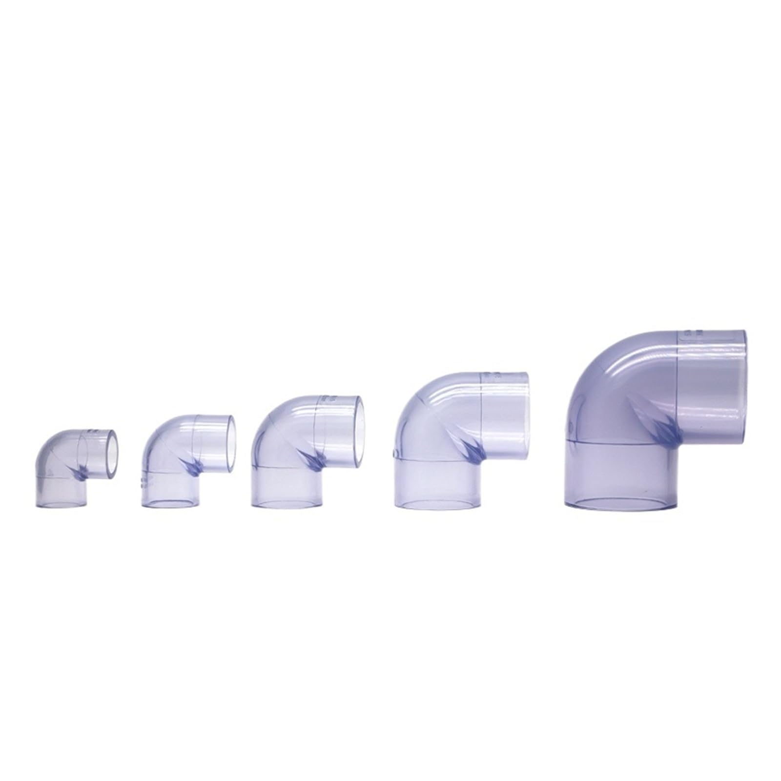 Connettore in PVC trasparente Giunti a gomito in UPVC Acquario Attrezzi fai da te Irrigazione da giardino Connettori for tubi dell'acqua 1 pz(50mm)