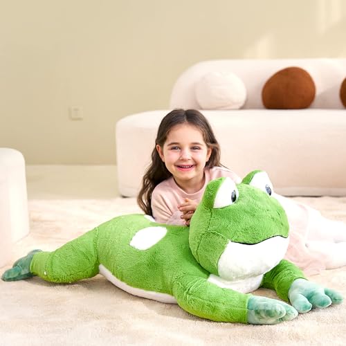 Image of IKASA Large Frog Cuddly Toy, Giant Soft Toy, 78 cm, Large Plush Toy, Fluffy Soft Jumbo Plush Toy, Gift for Children