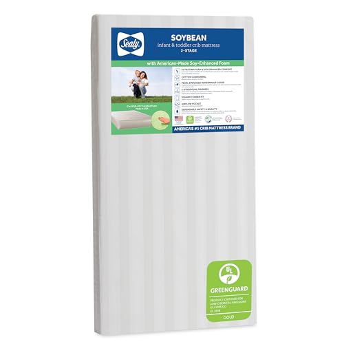 Sealy Baby Soybean 2 Stage Crib Mattress plus Toddler Bed Fit...