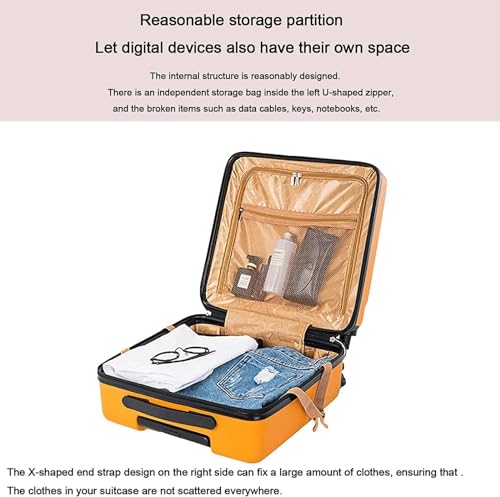 Light Suitcase 16 In Suitcases Business Travel Boarding Hard Suitcases With Wheels Suitcase Lightweight Wheeled Luggage(B)3