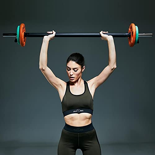Foto von GORILLA SPORTS® Aerobic Langhantel - 130 cm, Einzeln/Set, mit/ohne Gewichte, 30mm, mit Federverschlüsse, aus Kunststoff, Schwarz - Langhantelstange, Hantelstange für Fitness, Krafttraining