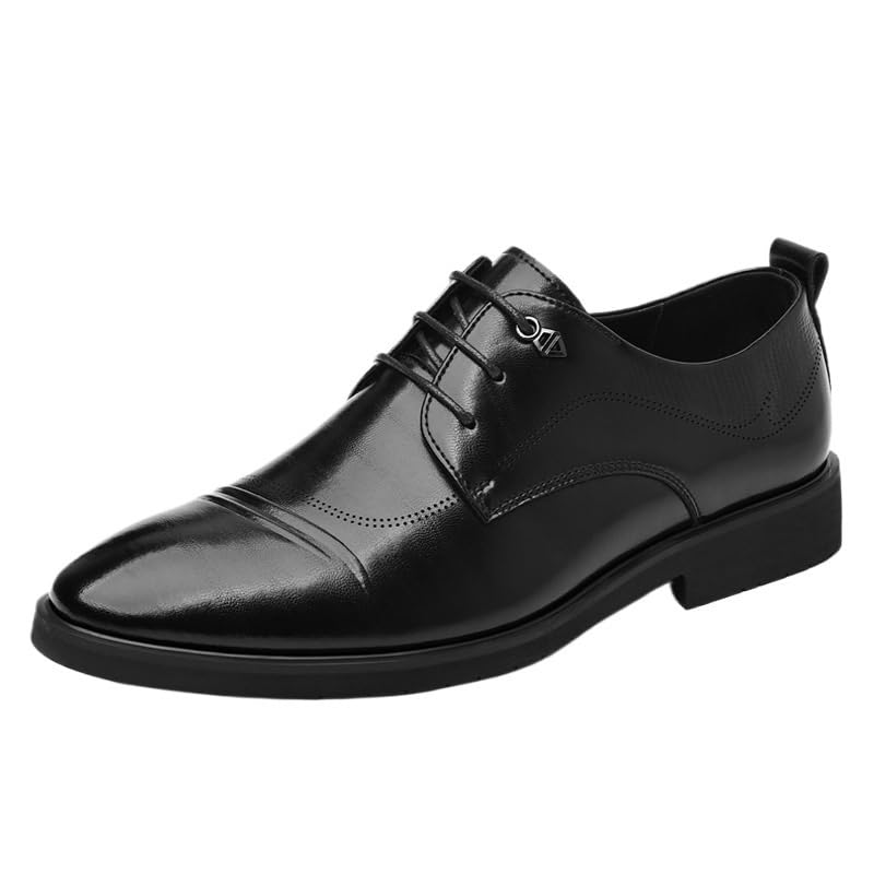 Men's British Style Big Size Lace-Up Dress Shoes Wedding Business Formal Oxfords Leather Casual Shoes for Groom