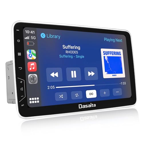 Dasaita 10.2" Android Car Stereo, 4G+64G Double Din Wireless CarPlay and Android Auto, GPS Navigation, Music Video Player, FM/AM Radio, BT 5.0, PX6