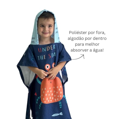 Kit Poncho + Conjunto Proteção UV Biquíni Sunga Infantil Piscina Saída de Praia Menino Menina (BR, N