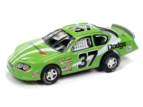 Auto World Super III SC399-3B 2008 Charger Stock Car (Green) HO Scale Slot Car