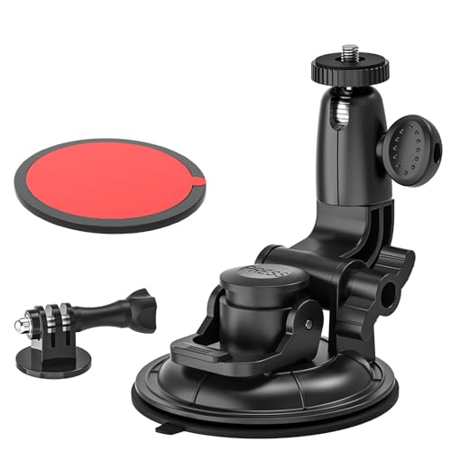 Fixation ventouse avec adaptateur trépied 6,35 mm pour caméras de sport