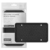 Rightcar Solutions Silicone License Plate Frame Rust Proof, Rattle Proof, Weather Proof Universal License Plate Holder for Front Or Rear, Street Legal, No Obstruction - Black