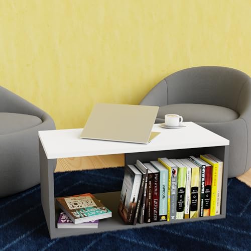 Image of Modern Coffee Table, Grey & White, 90x50x45cm
