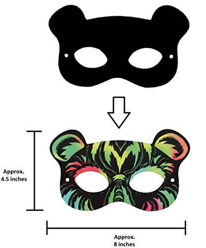 VHALE 24 Sets Rainbow Scratch Paper Art Superhero Masks, Dress Up Halloween Costumes, Creative Classroom Arts and Crafts, Fun Drawings, Travel Toys, Party Favors for Kids - Thumbnail 2