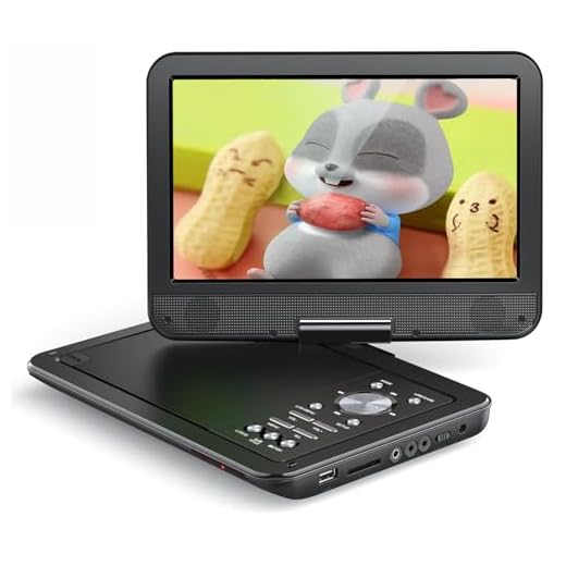 YOTON Lecteur DVD Portable 12,5" avec écran pivotant HD 10,5" pour Voiture et Enfants, avec Chargeur de Voiture, Prend en Charge 6 Heures de Batterie intégrée et synchronisation USB/Carte SD/TV, Noir