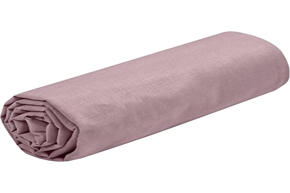 Lovely Casa, Fitted sheet, Size 90 x 190 cm, Large 30 cm, 100% Oeko-Tex certified cotton, Antique pink colour, Eden model