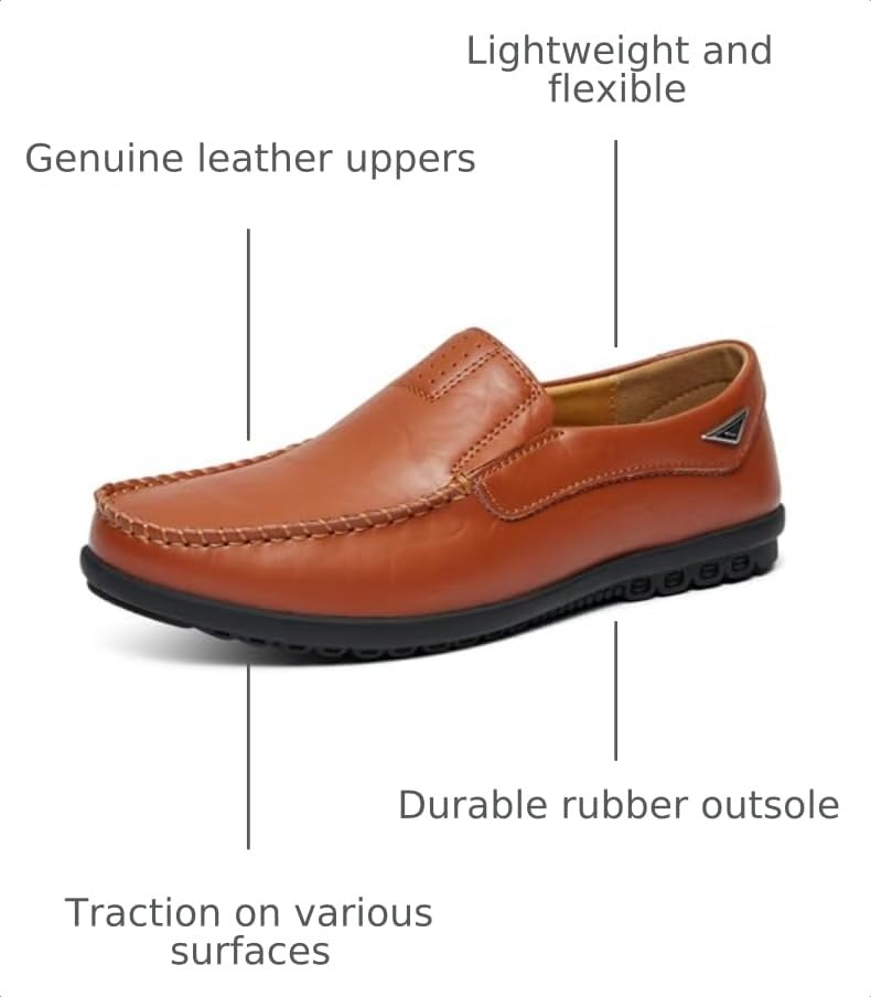 Image of Go Tour Men's Casual Leather Fashion Slip-on Loafers Shoes