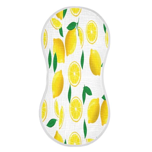 Yellow Lemons Burp Cloths Cotton Baby Washcloths,Large 22x11in Burping Cloth Absorbent and Soft for Newborn Baby Boys and Girls,2 Pack