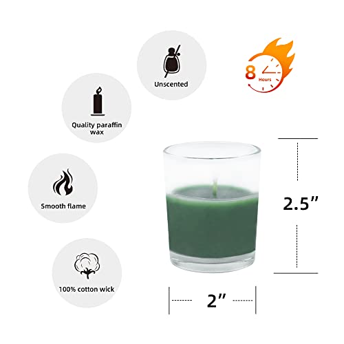 Zest Candle 12-Piece Votive Candles, Hunter Green Round Glass #TOP4