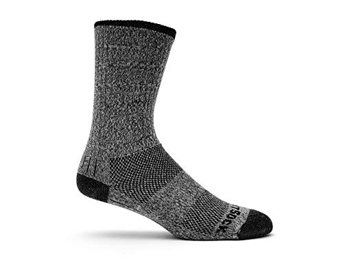 Wrightsock men's adventure crew sock, black marl, large…