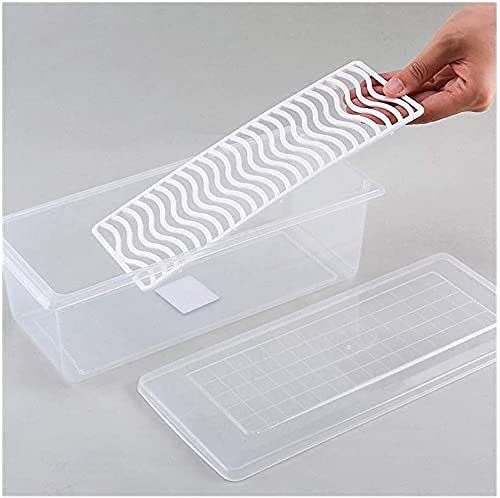 Image of 1500ML Food Storage Container with Lid & Removable Drain Plate | Plastic Fridge Organizer Box | Stackable Freezer Container for Meat, Fish, Vegetables, Fruits - Pack of 1