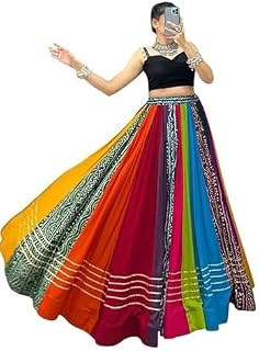 Women's Trending Designeer Tussar Silk Lehenga Choli Print with Foil Work With Unstitched Blouse Patola Print Adorned with... Price In India
