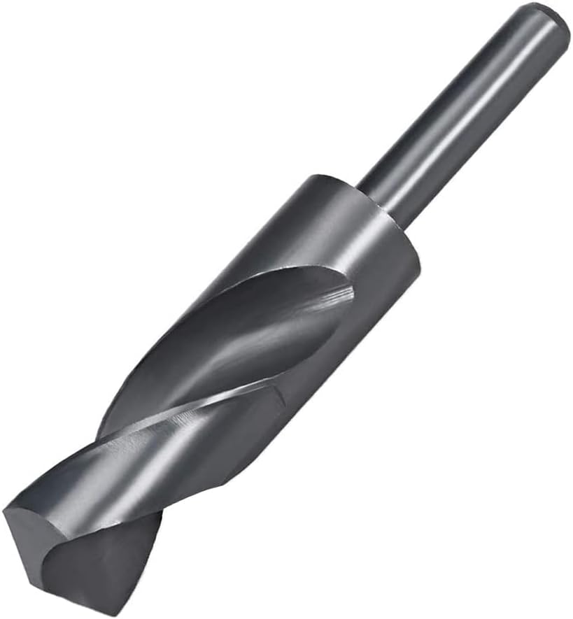 Auniwaig Reduced Shank Drill Bit, HSS Drill Bit 1.14", High Speed Steel with Straight Shank for Iron, Cooper, Aluminum Plate, Metal