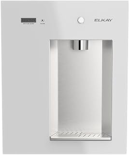 Elkay Liv EZ LBWDM0WHBC Dispensador de agua filtrado incorporado para montaje en pared - Funciona con baterías, certificado NSF, pulsador, reduce el plomo y los PFAS, blanco Aspen, no refrigerado - Ideal para el hogar