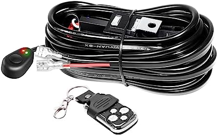 RIGIDON 12 V Led Light Bar Strobe Wiązka przewodów, Zestaw kabli, 1 przewód do samochodów terenowych ciężarówki SUV UTE ATV 4 x 4, DC 40 A, światło robocze LED, zestaw lamp przeciwmgielnych