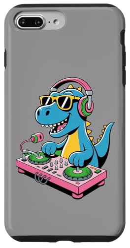 Tocadiscos DJ Dino Funny Music Lover Dinosaur Vibes Carcasa para iPhone 7 Plus/8 Plus