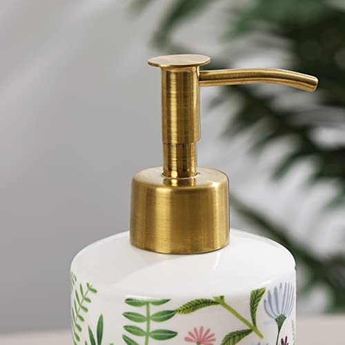 Edensdecor Flower Soap Dispenser, Hand Soap Dispenser, Soap Dispenser Bathroom, Dish Soap Dispenser For Kitchen Countertops, 120Ounce Spring Decor Soap Dispenser With Rust Proof Metal Pump #TOP1