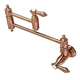 Kingston Brass KS310BALAC Heirloom Wall Mount Pot Filler Kitchen Faucet, Antique Copper