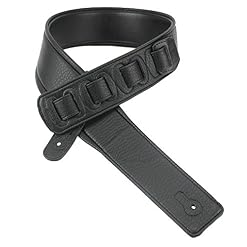 Walker & Williams G-918 Finition naturelle Cuir Noir rembourré Sangle de guitare - Les Beatles, Paul McCartney, John Lennon, RIngo Starr, George Harrison Walker & Williams G-918 Finition naturelle Cuir Noir rembourré Sangle de guitare – Image 5