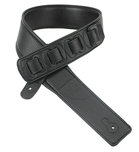 Walker & Williams G-918 Finition naturelle Cuir Noir rembourré Sangle de guitare - Les Beatles, Paul McCartney, John Lennon, RIngo Starr, George Harrison Walker & Williams G-918 Finition naturelle Cuir Noir rembourré Sangle de guitare – Image 6