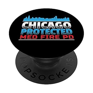 Chicago Protected, Med Fire PD für Chicago Fans PopSockets mit austauschbarem PopGrip