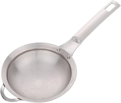 Mesh Strainer Stainless Steel Strainers, Food Strainer Colander Sieve with Long Handle for Kitchen Cooking, Tea, Coffee Powder, Pasta, Frying, Vegetable Drain-Silver