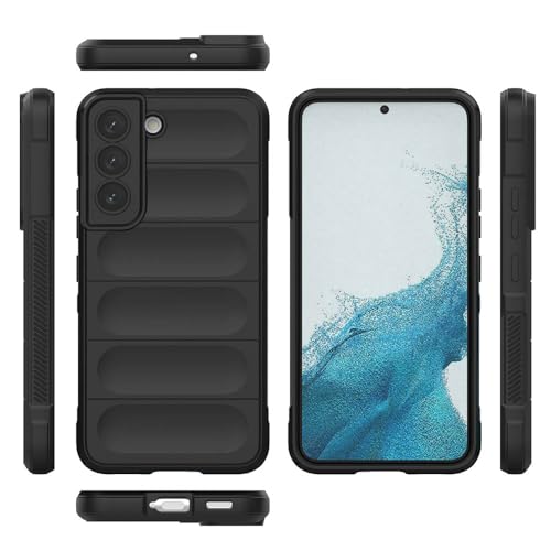 Image of amazon basics Mobile Cover for Samsung Galaxy S22 5G | Full Camera Protection | Liquid Silicon Case | Flexible Bumper Case for Samsung Galaxy S22 5G (Black)