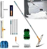 Ausgleichsmasse Boden Werkzeug Set,Epoxidharz Bodenbeschichtung Werkzeug Set,mit Stachelwalze 50cm,Farbroller,Edelstahl Spachtel 56cm,Nagelschuhe, Abnehmbarem 1,6 m Verlängerungsgriff