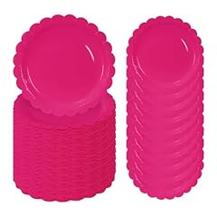 7 inch hot pink scalloped plates