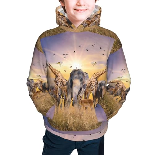 Wildlife Protection Kid Hoodies Boys Sweatshirts Girls Pullover with Pocket3
