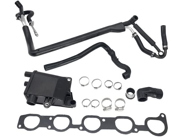 Marketplace Auto Parts PCV Valve Trap and Breather Hose Kit - with Hoses, Clamps, and Intake Manifold Gasket - Compatible with 1999-2001 Volvo V70