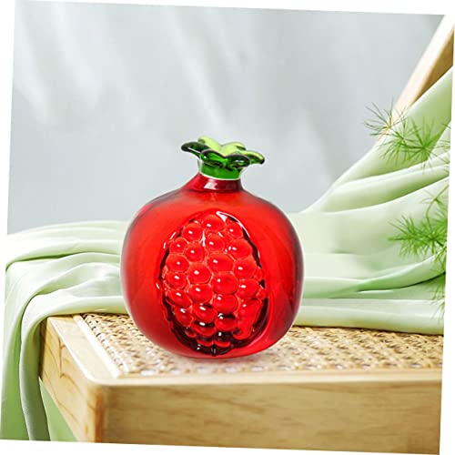 Besportble 6 Pcs Pomegranate Ornament Tabletop Decor Dining Table Centerpieces Glass Decor Artificial Pomegranate Glass Pomegranate Flower Arrangement Vase Dorm Room Decorations Fake Fruit #TOP6