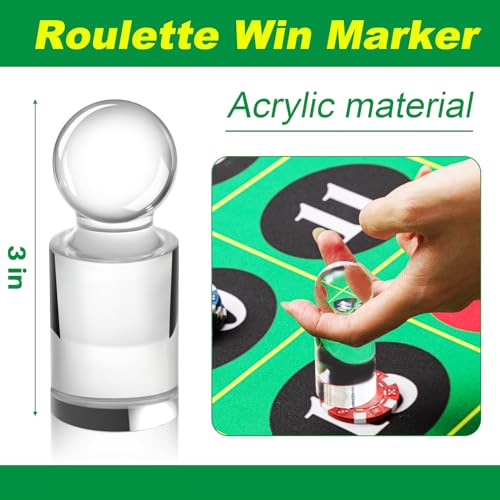 Silipull Roulette Win Marker and 2 Pcs 15 mm Roulette Balls Acrylic Roulette Marker Roulette Accessories Wheel Table Game Set (Classic) - Thumbnail 2
