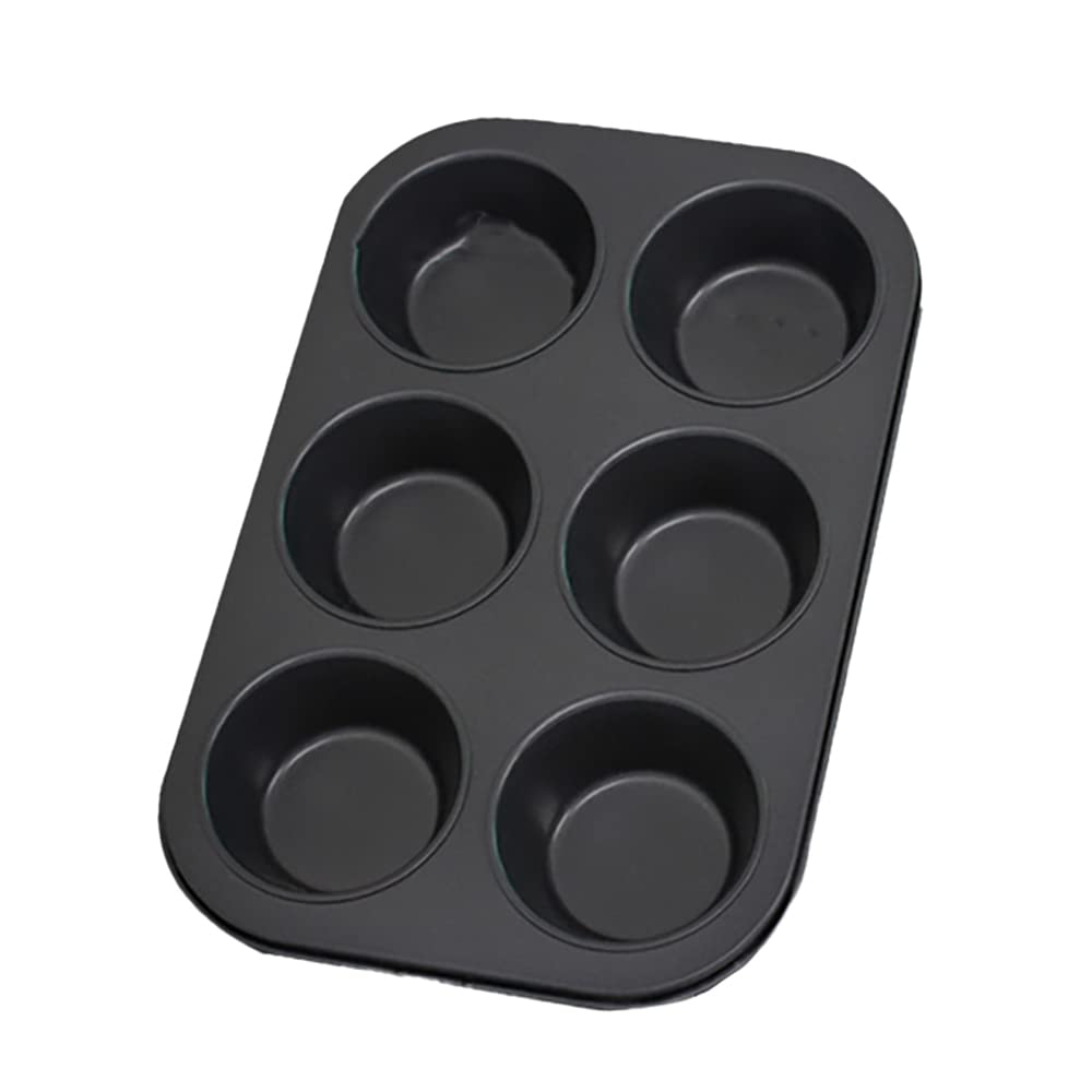 Jeenuuder Non-Stick Round Cupcake Mold Pan Muffin Tray Carbon Steel Baking Pan Pudding Bakeware Biscuit Pan(S)