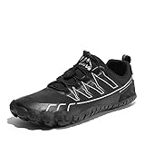 NORTIV 8 Mens Water Shoes Quick Drying Outdoor Athletic Sport Beach Surf Kayak Boating Hiking Walking Shoes Size 8 Black/White SNWS237M